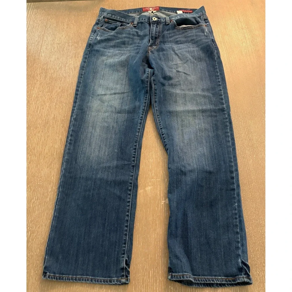Lucky Brand 361 Vintage Straight Men's Jeans 34x30 Medium Wash Denim Distressed